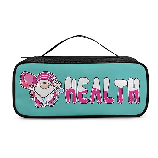 Gomyblomy Stethoscope Case with Extra Room for Nursing Accessories, Pink Dwarf Stethoscope Carrying Case with Handle for Nurse Doctor, Universal Stethoscope Holder Storage Bag