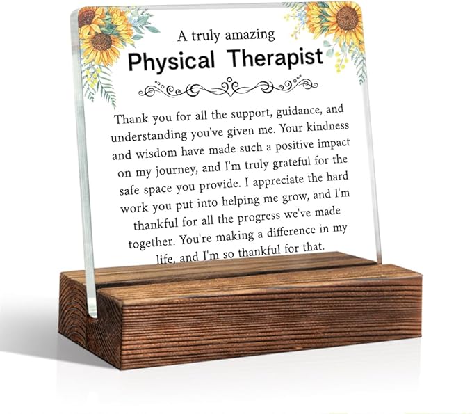 A Truly Amazing Physical Therapist Acrylic Sign with Wood Stand, Thank You Gifts for Physical Therapist, Retirement Gifts for PT, PT Appreciation Present, Thank You Muscle Whisperer Sign