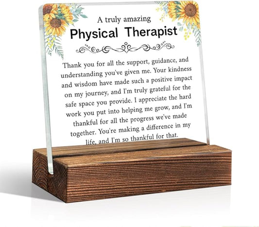 A Truly Amazing Physical Therapist Acrylic Sign with Wood Stand, Thank You Gifts for Physical Therapist, Retirement Gifts for PT, PT Appreciation Present, Thank You Muscle Whisperer Sign