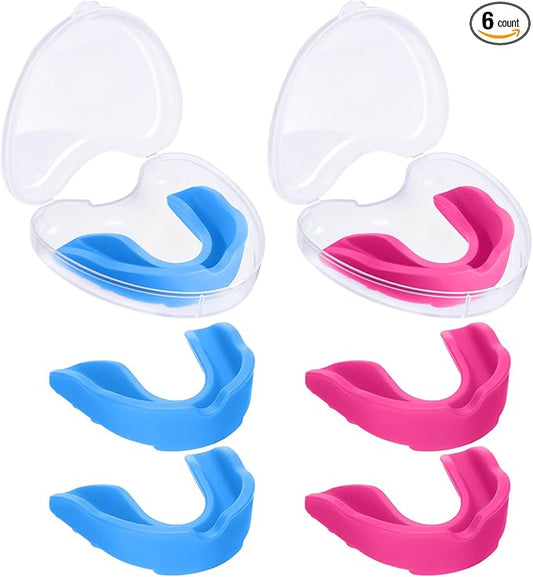 BBTO 6 Pcs Youth Kids Mouth Guard for Sports, Boys Girls Mouth Guard with Case, Mouthguard for Wrestling Boxing Basketball Hockey Football