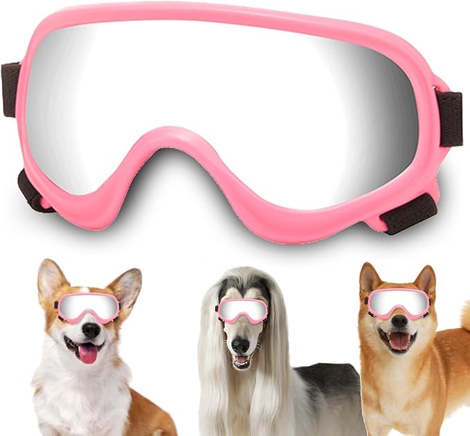 Dog Sunglasses,Doggles Anti-UV Protection, Pet Sunglasses with Adjustable Strap, Suitable for Motorcycle Car Driving Bike Riding Hiking Swimming Wind Dust Fog Dog Eye Protection
