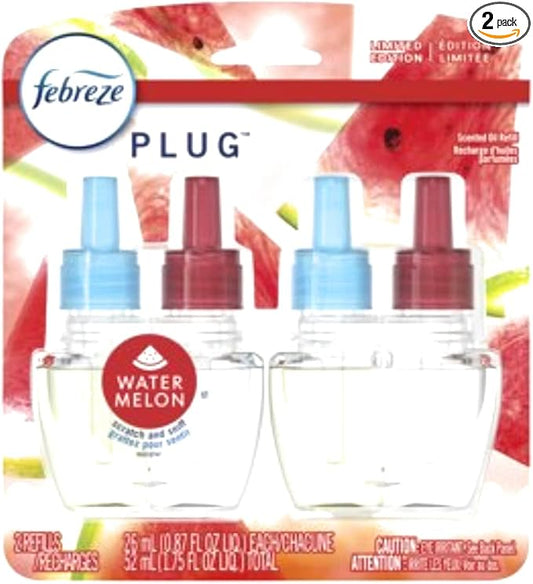 Febreze Plug In - Limited Edition - Watermelon - Scented Oil Refills - (2 Count, .87 Oz)