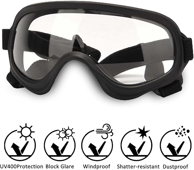 Dog Sunglasses,Doggles Anti-UV Protection, Pet Sunglasses with Adjustable Strap, Suitable for Motorcycle Car Driving Bike Riding Hiking Swimming Wind Dust Fog Dog Eye Protection