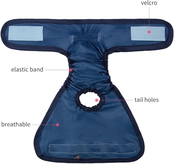Dog Sanitary Pant,Breathable Cotton Washable Female Dog Diaper Dog Suspender Nappy Menstrual Underwear Pants for Girl Female Dog Menstruation and Avoid Harassment (S)