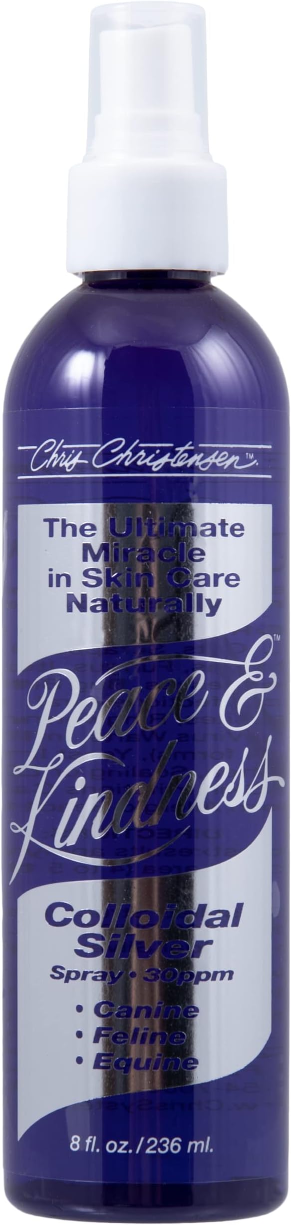 Chris Christensen Peace & Kindness Topical Skin Spray, Groom Like a Professional, All Natural Alternative, Heals Variety of Skin Problems, Safe on Dogs, Cats, and Horses, Made in USA, 8 oz Spray