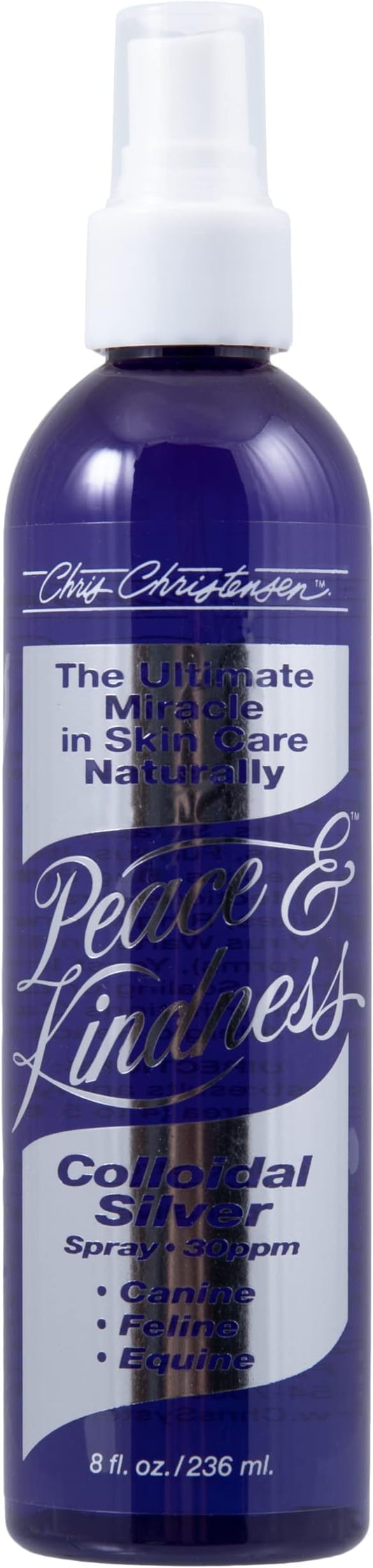 Chris Christensen Peace & Kindness Topical Skin Spray, Groom Like a Professional, All Natural Alternative, Heals Variety of Skin Problems, Safe on Dogs, Cats, and Horses, Made in USA, 8 oz Spray