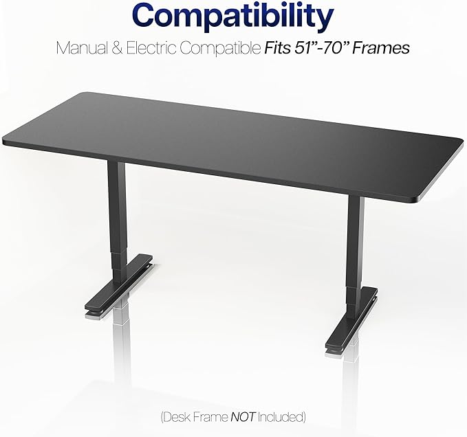 VIVO Universal 71 x 30 inch Solid One-Piece Table Top for Standard and Sit to Stand Height Adjustable Home and Office Desk Frames, Black, DESK-TOP71B