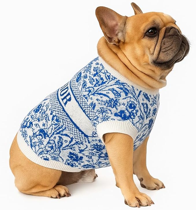 Luxury Dog Sweater – Soft Knit Designer Pet Outfit for Small Dogs & Puppies, XS–L, Stylish Warm Clothing for Yorkies, Chihuahuas, Dachshunds, Maltese, French Bulldog