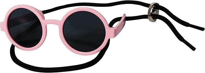 G016 Dog Cat Pet Round Sunglasses Goggles for Small Breed Dogs up to 15lbs (2-Pack Black + Pink)