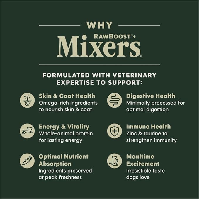 Instinct RawBoost Functional Mixers, Freeze Dried Dog Food Topper, Grain-Free, Real Turkey - Tranquility, 5.5 oz. Bag