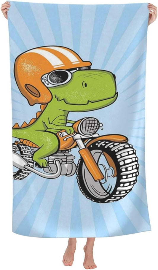 Cute Dinosaur Beach Towel for Kids/Boys/Toddler/Baby, Personalized Microfiber Beach Towels Bulk, Quick Dry Beach Towel for Pool, Lightweight Bath Towels Oversized Clearance 30"x 60"