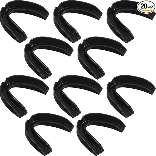 BBTO 20 Pieces Sports Mouth Guard Boxing Mouth Protection Athletic Mouthpiece for Football Basketball Hockey Karate Rugby Match(Adult (11 Yrs & Above),Black)