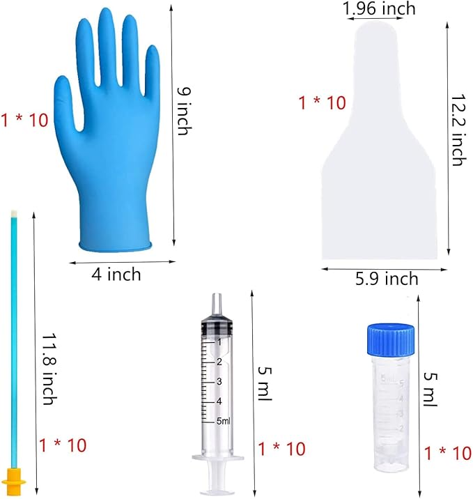 10 Set AI Artificial Insemination Dog Breeding Kit, Canine Breeding Kit, Disposable Canine Artificial Insemination, Dog Insemination Breeder Kit, Canine Breeding Supplies (11.8 inch) M