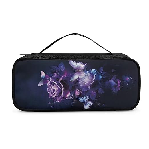 Gomyblomy Purple Rose Stethoscope Case for Classic III, Lightweight II S.E, Cardiology IV Diagnostic, Acoustica Stethoscopes, Large Capacity Travel Stethoscope Bag with Extra Room