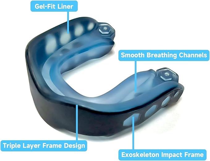 2 Pack Football Mouthguard,Sports Mouth Guard with Straps and Case,Youth Football Mouthpiece Mouth Protectionfor Kid&Youths,Youth Mouth Guard Mouthpiece for Boxing,Lacrosse,Basketball,Hockey,MMA