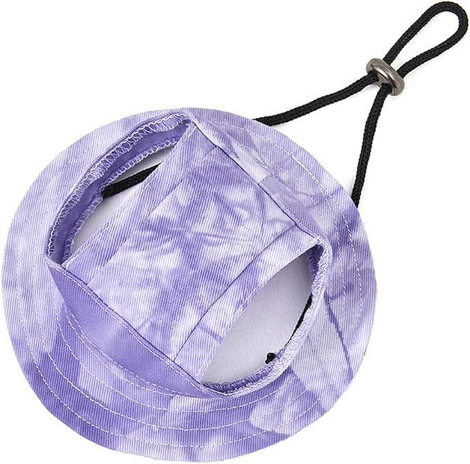 Round Brim Princess Hat Visor Hat Pet Dog Mesh Porous Sun Hat with Ear Holes for Small, Extra Small Dog Teddy, Pug, Chihuahua, Shih Tzu, Yorkshire Terriers, Papillon T-Purple S