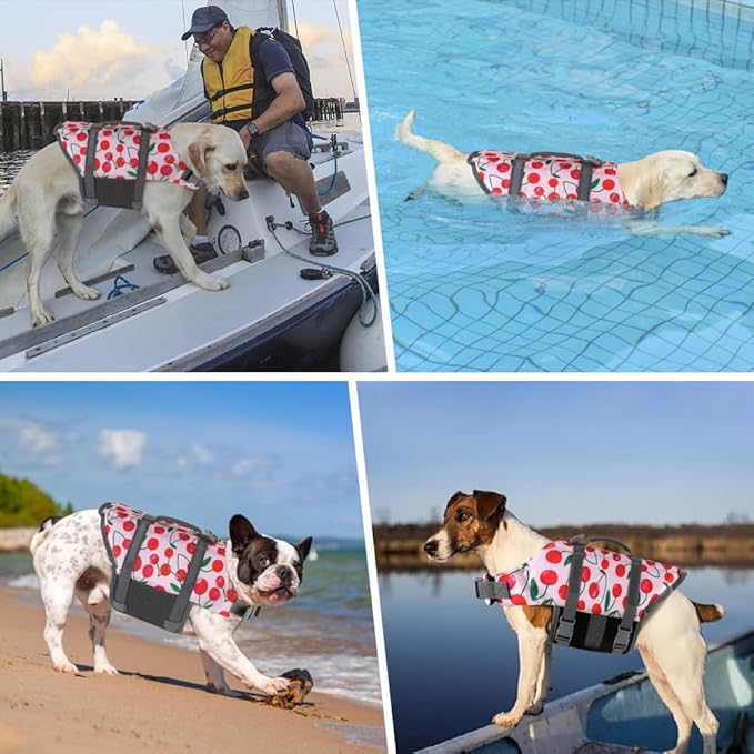 Doglay Dog Life Jacket, Dog Life Vest for Swimming Boating, Adjustable Puppy Life Jacket with Reflective Stripes, Superior Buoyancy Pet Swimming Vest for Small Medium and Large Dogs