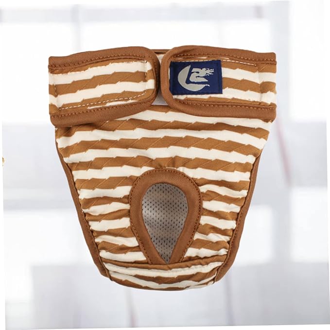 SUPVOX 1pc Pet Diaper Pants Dog Puppy Female Stripe Pattern Shorts Panties Menstruation Underwear Comfortable Cotton Size l
