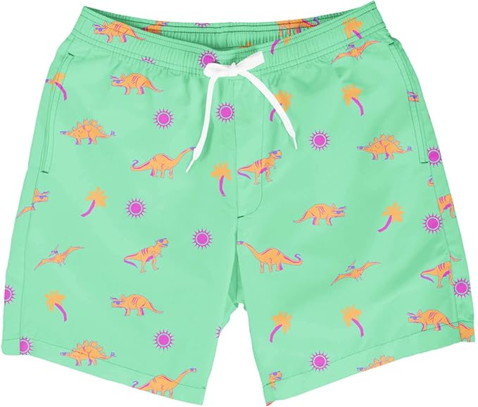 Tipsy Elves Men's Stretch Swim Trunks 7 Inch Inseam 4-Way Stretch with Mesh Liner - Quick-Dry Funny Swimwear Bathing Suit