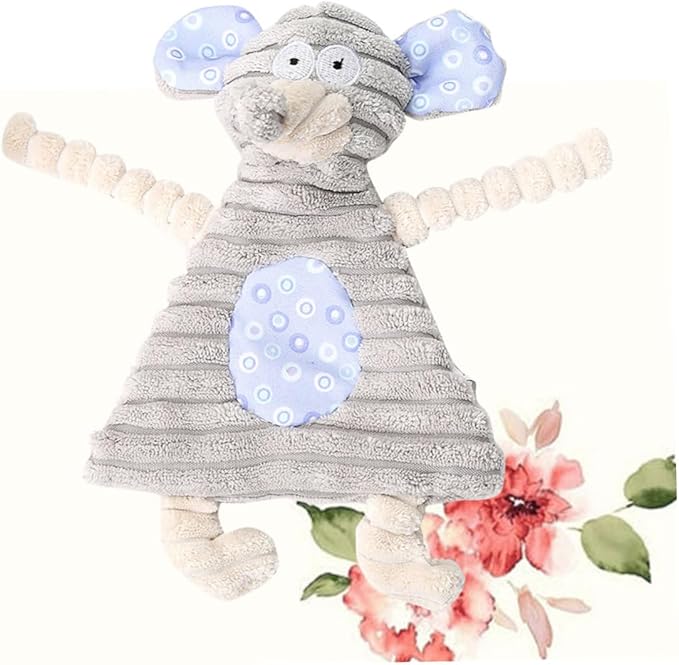 Dog Toys Corduroy Molar Pet Toys Sound for Chewing Playing Cute Stuffed Animal for Home and Grey