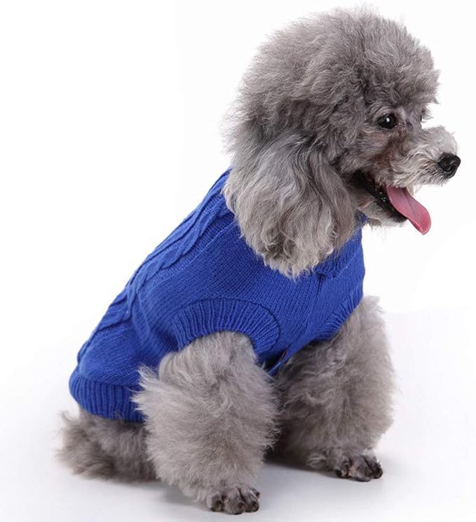 Warm Classic Turtleneck Pet Sweater - Cute Winter Coat for Small, Medium & Large Dogs & Cats - Christmas Sweater for Girls & Boys