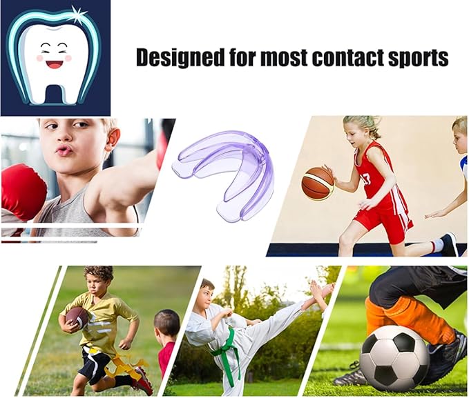 Youth Mouth Guard Football Sport Mouthguard, Premium Quality No Boiling Required，Suitable for Basketball, Wrestling, Taekwondo, Jujitsu and Karate