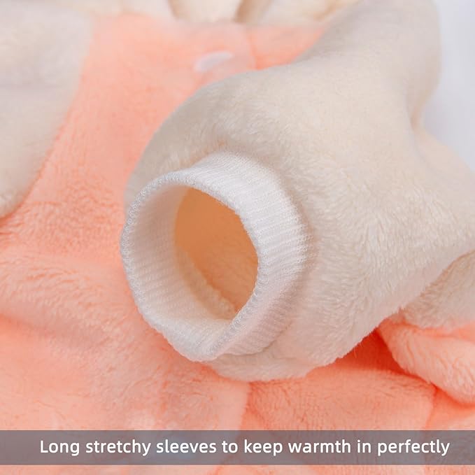 FabriCastle Dog Hoodie Sweater for Small Dogs Boy and Girl, Small Dog Clothes XS XXS Puppy Sweatshirt, Pet Outfit, Cat Clothing Super Soft Warm Snap On Closure (Peach-Cream, XX-Small)