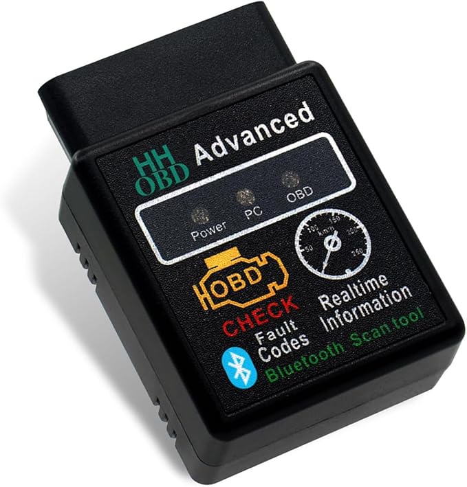 Car Bluetooth OBD2 Diagnostic Tool, ELM327 V2.1 Code Reader for Real-time Monitoring, Mini Anti-interference Scanner for Reset Clear Engine Light, Universal for IOS Android Windows (Black)