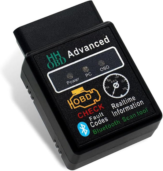 Car Bluetooth OBD2 Diagnostic Tool, ELM327 V2.1 Code Reader for Real-time Monitoring, Mini Anti-interference Scanner for Reset Clear Engine Light, Universal for IOS Android Windows (Black)