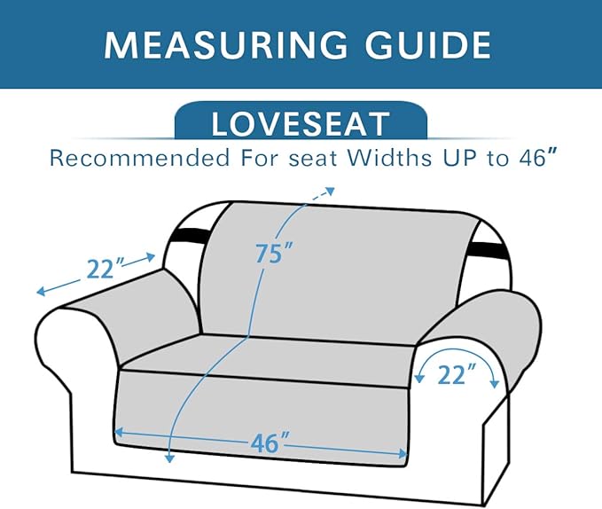 H.VERSAILTEX Reversible Loveseat Couch Cover for 2 Cushion Couch Water Resistant Loveseat Cover for Living Room Quilted Furniture Couch Cover Washable Couch Protector(Loveseat, Brown/Beige)