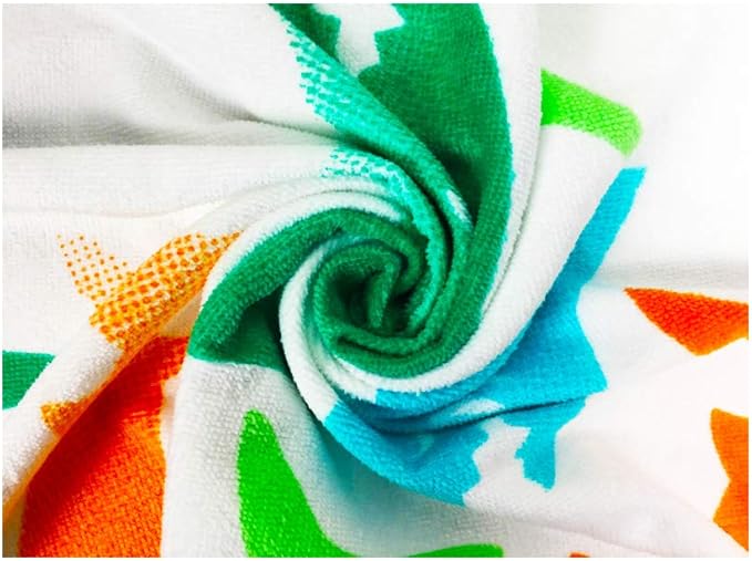 YIFONTIN Kids Beach Towel Super Soft Absorbent Cotton Velour Terry Blanket Throw 24"X48" for Bath Travel Camping Picnic Swimming Pool, Shark Group.