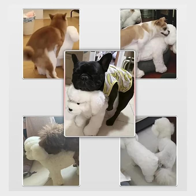Male Dog Simulation Mating Toy, for Male Estrus Dog Small Dogs Plush Dog Toy, Anxiety Relief Dogs Toy Gift for Dog Lovers,White,18cm
