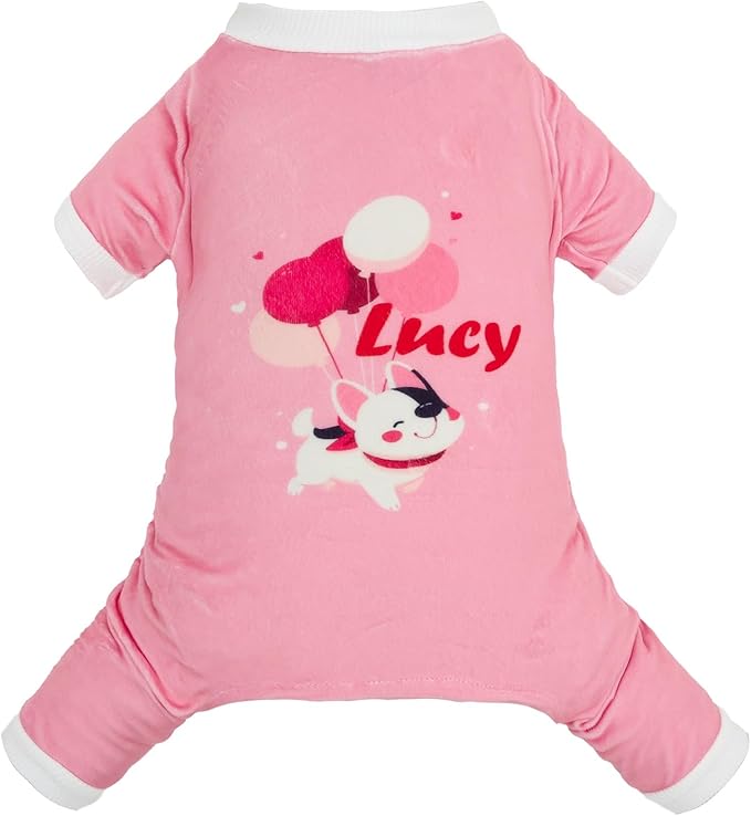 CuteBone Soft & Stretchy Dog Pajamas Lucy - Cozy Pet Jammies Breathable Jumpsuit for Small Dogs - All-Season Comfy Outfit Easy-On Pullover Design - Keeps Pets Warm & Comfortable P338L