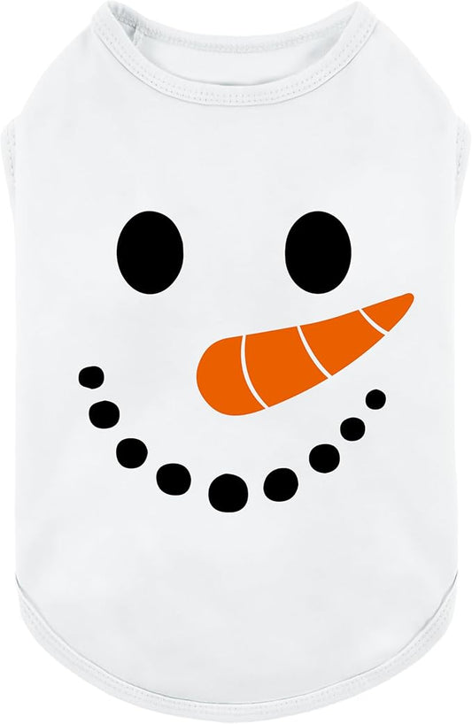 Fitwarm Snowman Dog Christmas Outfit, Holiday Dog Clothes for Small Dogs Boy Girl, Cute Pet Shirt, Black, White, Orange, Medium