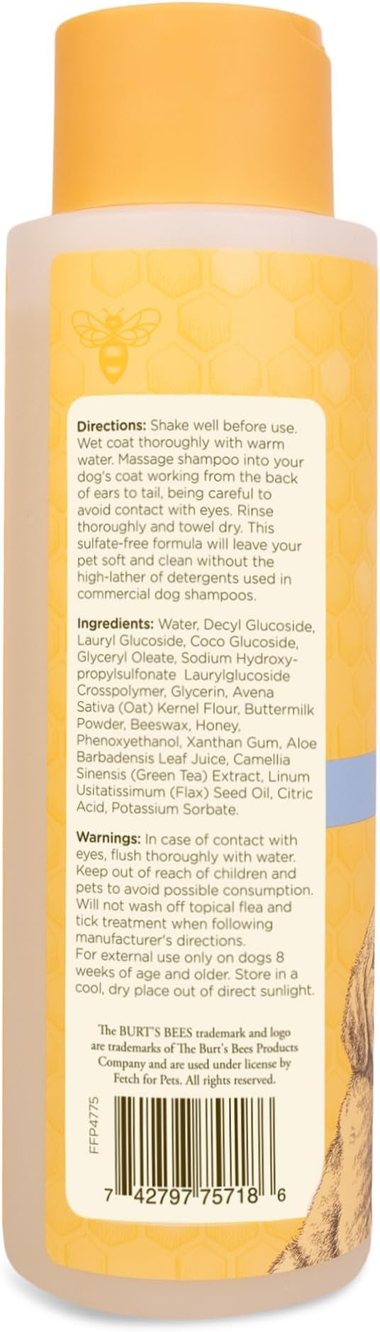 Burt’s Bees for Pets Tear Free Puppy Shampoo & Conditioner with Buttermilk, 2 in 1 Gentle Dog Shampoo for Puppies, Cleans and Conditions Sensitive Skin, 16 Fl Oz - 2 Pack