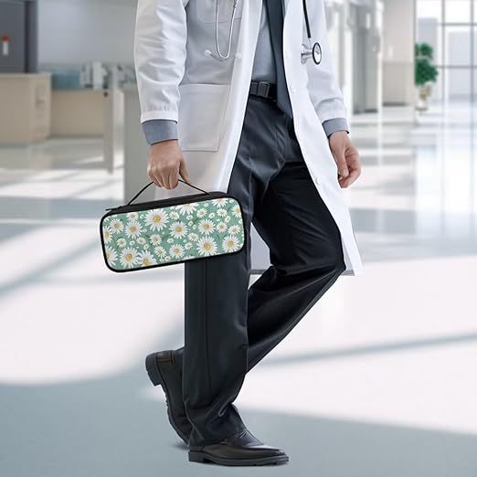 Gomyblomy Daisy Print Stethoscope Case for Nurse and Doctors, Fit for Classic III, Lightweight II S.E, Cardiology IV Diagnostic, Acoustica Deluxe Stethoscopes, Travel Stethoscope Bag