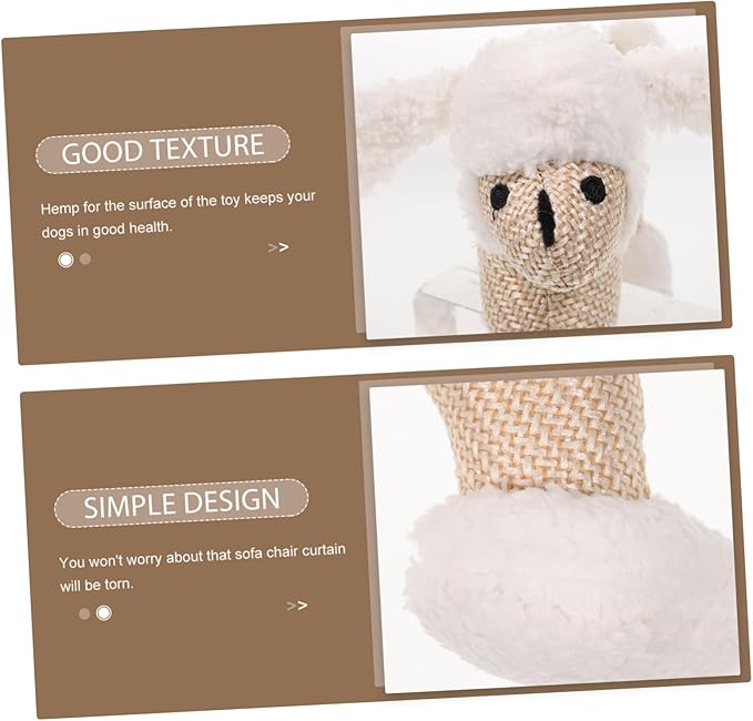 SUPVOX 1pc Plush Pet Toy Squeakers and Chew Toy for Dogs and Puppies for Teething and Boredom Relief Beige Poodle