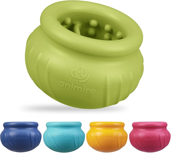 Wobbly Dog Enrichment Lick Toy, Stuffable Frozen Lick Bowl to Keep Dogs Busy, Long-Lasting Interactive Treat Dispensing Dog Toy, Silicone Fetch Catch Chew Toy(Green,S)