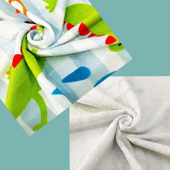 YIFONTIN Kids Beach Towel Super Soft Absorbent Cotton Blanket 25.5”X51.0” for Bath Swimming Camping, Gator Crocodile Pirate.