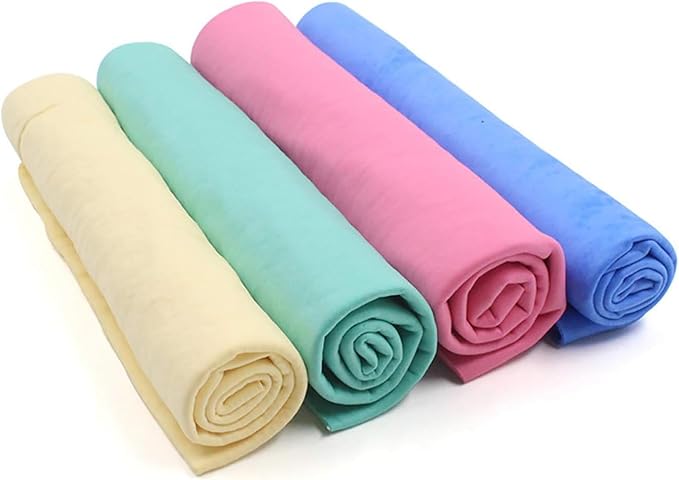 GabeFish Super Absorbent Shammy Dog Towels Quick Dry Eco-Friendly Soft Multifunctional Pets Cats Towel Packs Small 3PC