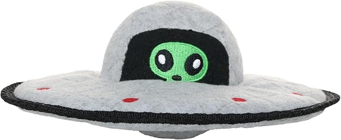 TUFFY® - World's Tuffest Soft Dog Toy - Alien - Multiple Layers. Made Durable, Strong & Tough. Interactive Play (Tug, Toss & Fetch). Machine Washable & Floats. (UFO, Large 2 Pack)