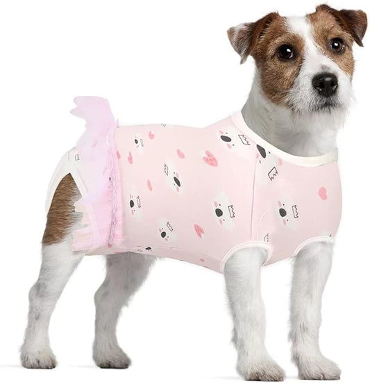 Etdane Dog Diapers Sanitary Panties Physiological Period Onesies Surgical Recovery Suits for Male and Female Dogs Pink Koala/M