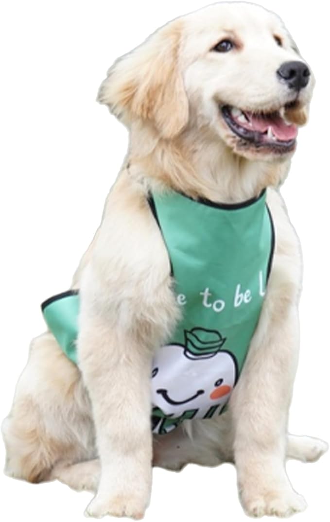 Dog Belly Band Waterproof Protector Vest for Female Dogs in Heat Soft Inner Fluff Reusable Apron Green Small