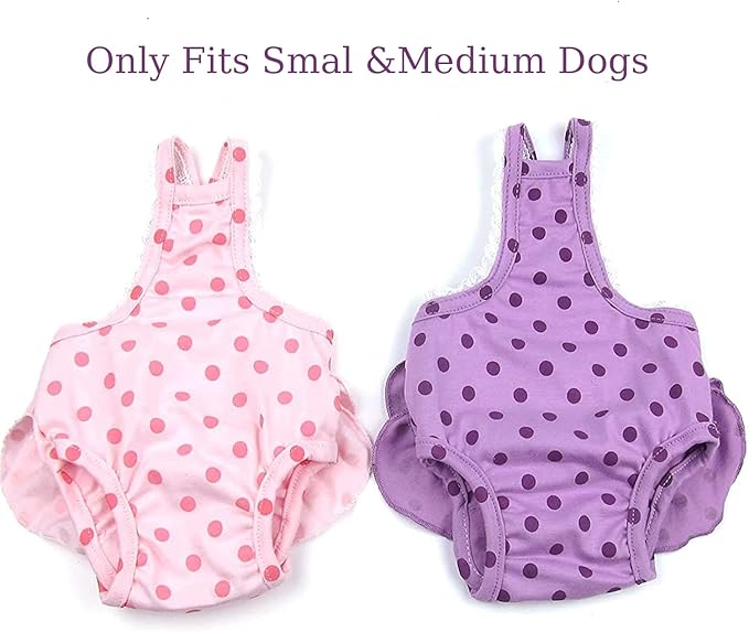2 Pieces Washable Female Diapers with Suspender Comfort Reusable Doggy Diapers Reusable Puppy Sanitary Panties Dog Underwear Diaper for Small Girl Dogs in Period Heat (Pink&Purple,XL)
