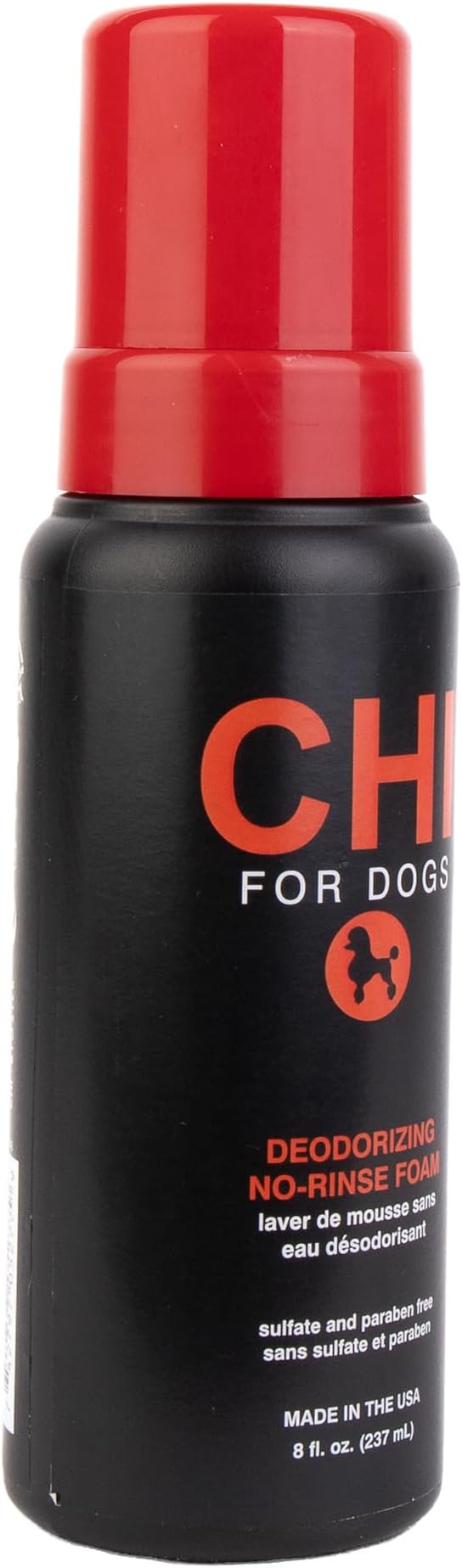 CHI for Dogs Deodorizing Waterless Foam Wash, No-Rinse Dry Shampoo for Dogs to Help Control Odor, Sulfate and Paraben Free, Waterless Pet Grooming, Pump Bottle, Made in The USA, 8 Fl Oz