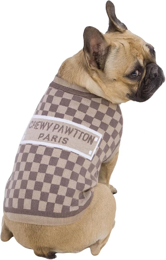 Luxury Dog Sweater – Soft Knit Designer Pet Outfit for Small Dogs & Puppies, XS–L, Stylish Warm Clothing for Yorkies, Chihuahuas, Dachshunds, Maltese, French Bulldog
