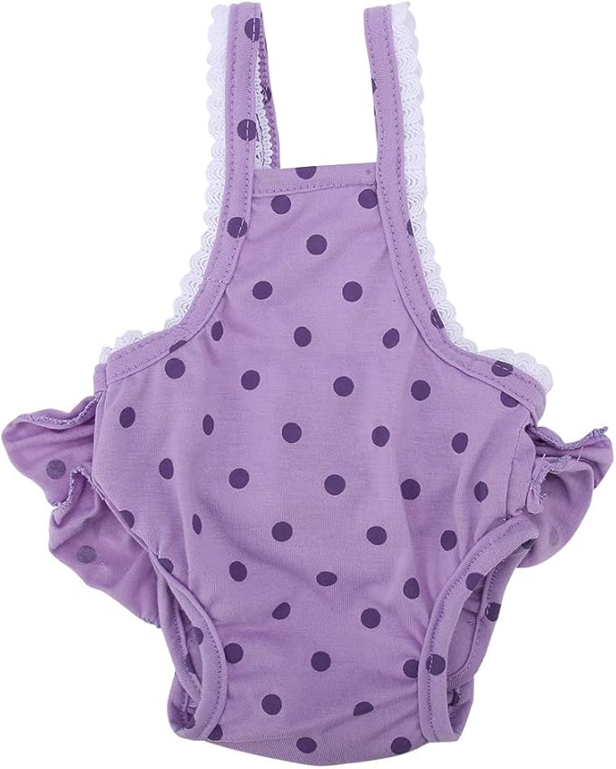 Cotton Breathable Sweet Dots Pet Suspender Pants Sanitary Menstrual Underwear for Dogs Puppies Soft Comfortable Adjustable Straps Pink Purple S M L XL XXL (XXL)
