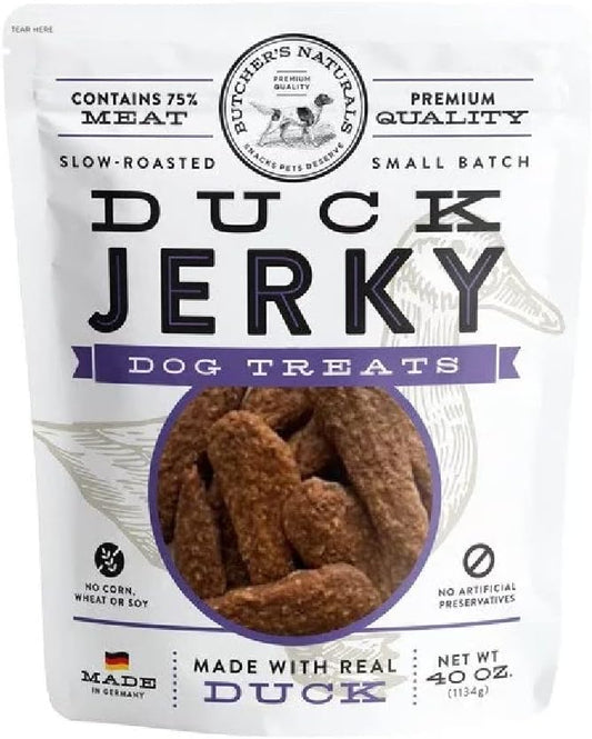 Butcher's Naturals Dog Treat Real Duck Slow Roasted Small Batch Contains 75% Meat No Corn No Soy (40 OZ)