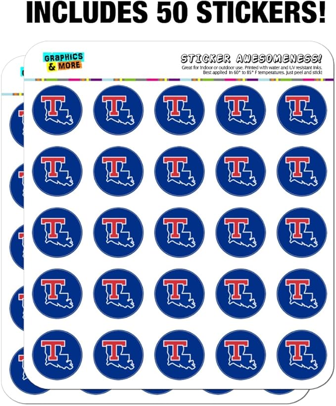 Louisiana Tech University Bulldogs Logo 1" Planner Calendar Scrapbooking Crafting Clear Stickers