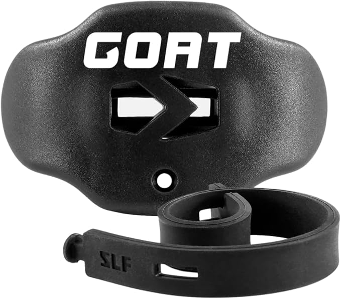 SLEEFS Football Mouth Guard - Youth Mouthguard with Strap - Lip/Teeth Protector Mouthpiece - No Boil - for Youth/Adults, Maximum Air Flow, for All Sports - Goat Black